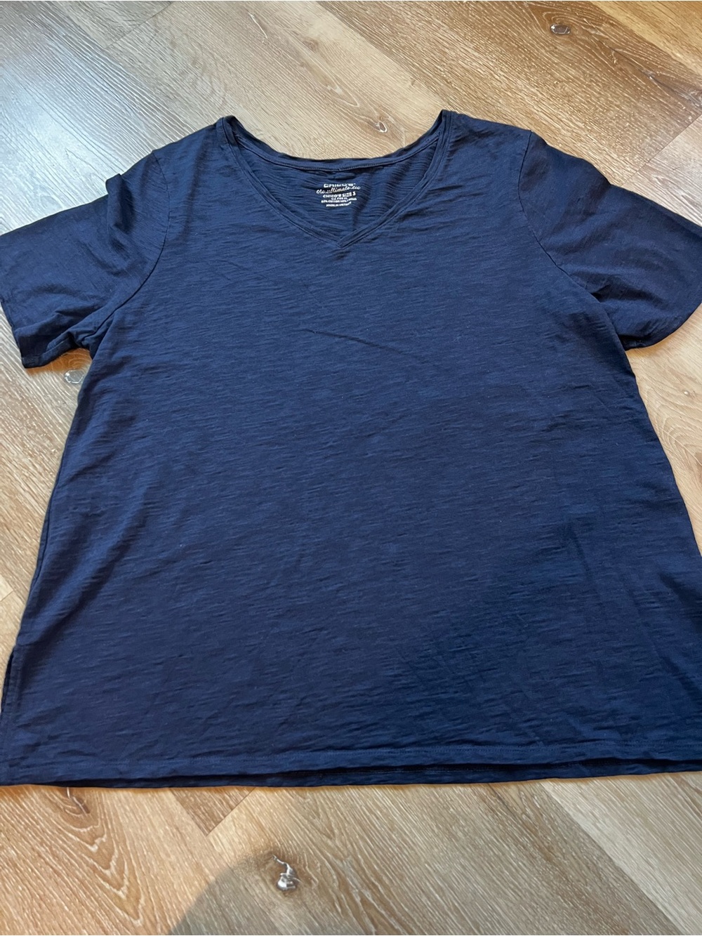 Chico's Navy V-Neck Short Sleeve Tee